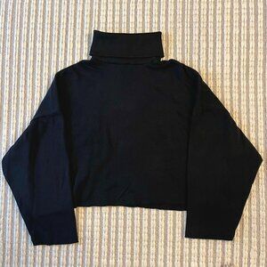 American Eagle Black Turtleneck Crop Sweater Size XS